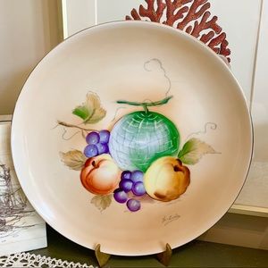 Beautiful Gold Rimmed Decorative Plate. Signed